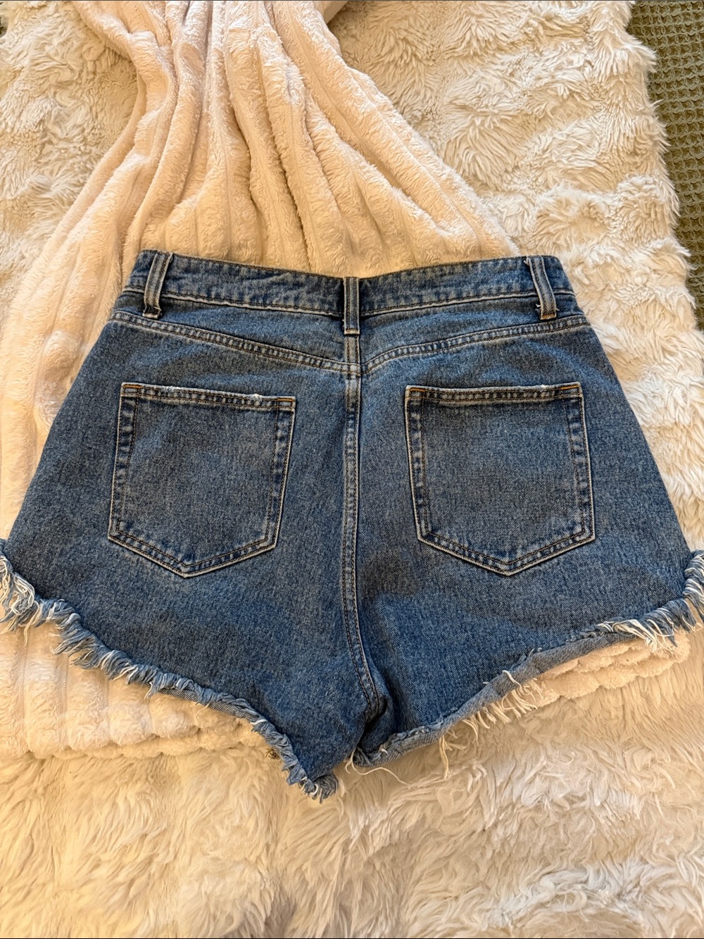 wild fable Distressed High-Waist Denim Shorts - Blue - Picture 2 of 3